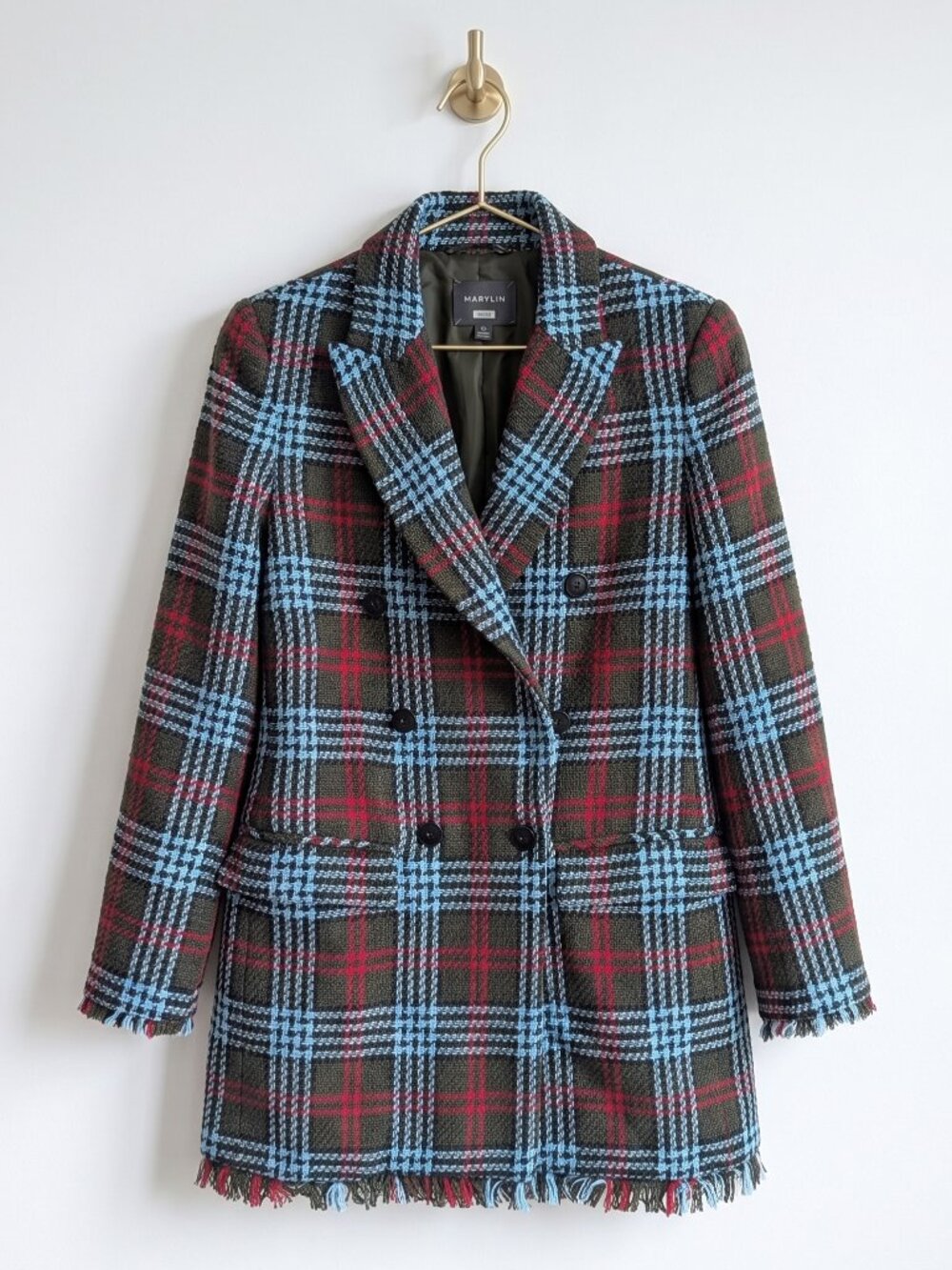 Woman's tweed plaid blazer by Maryling